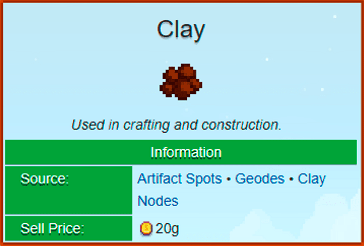 Clay in Stardew Valley