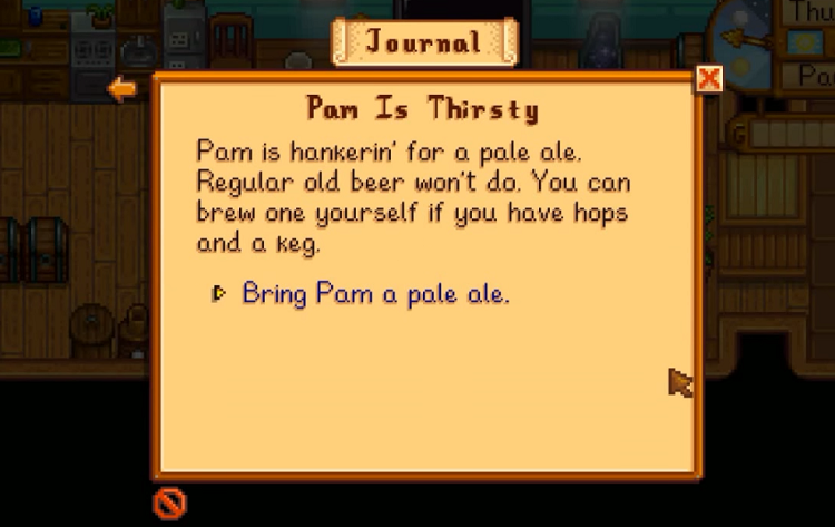 Pam is Thirsty Quest