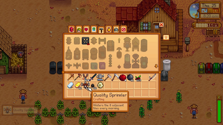 stardew valley sprinkler enricher