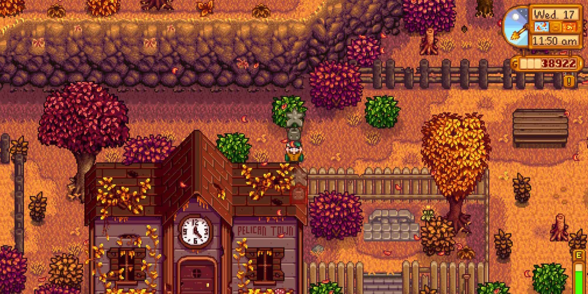 stardew valley Secret Statues stone junimo statue location behind community centre