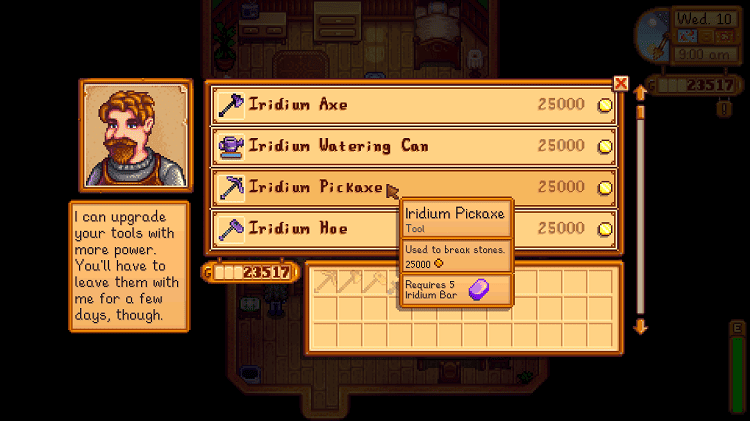 stardew valley upgrading